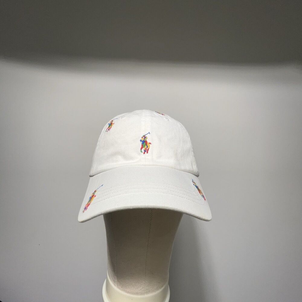 Polo Ralph Lauren Strap Back Cap Multi Colored Pony Embroidery All Over